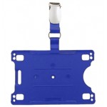 Card Holder with Lanyard - blue